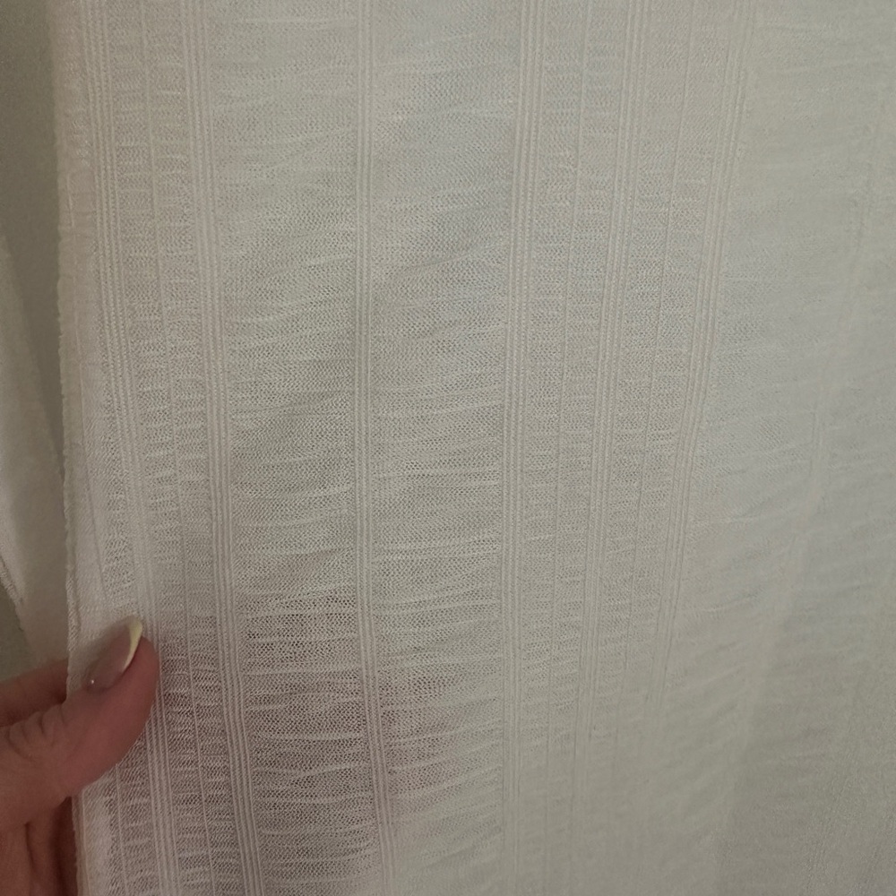 Dynamite Cream Sheer Ribbed Blouse - Picture 3 of 4